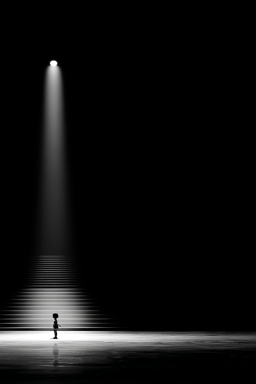 Lonely Silhouette: Minimalist Light & Shadow Artistry