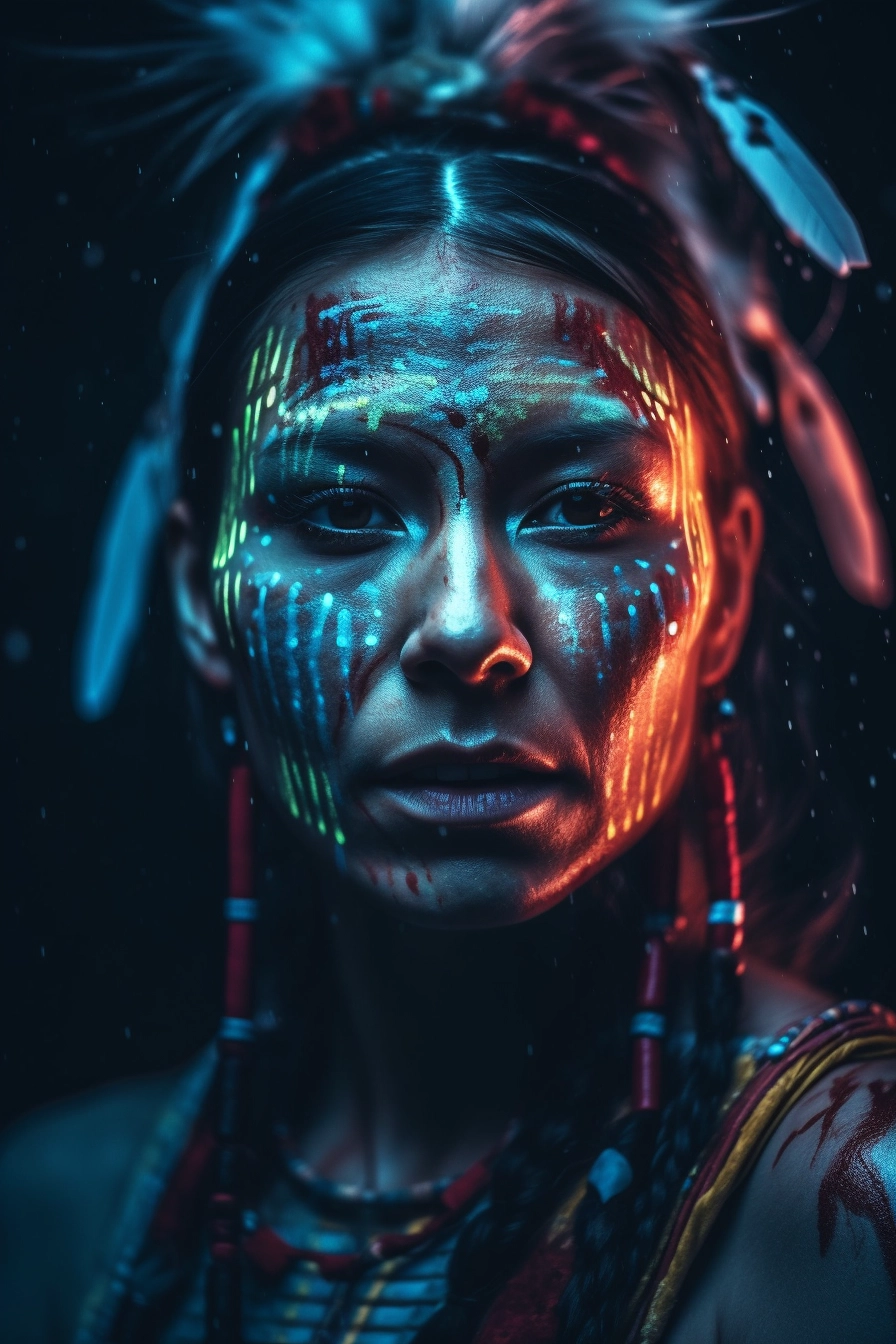 Vibrant Native American Goddess - Fine Art Photography