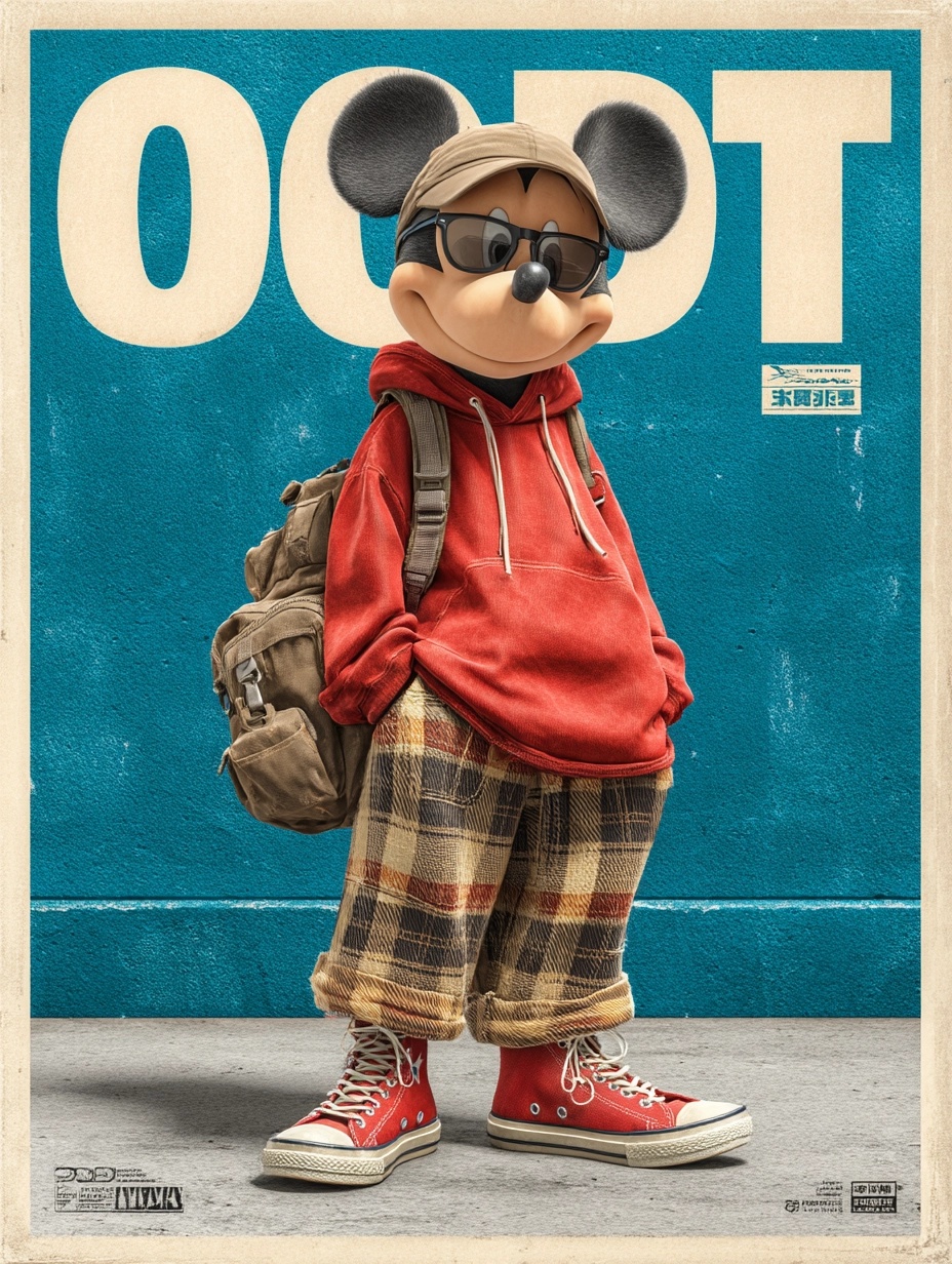 Retro OOTD Poster: Vintage Mickey Mouse Style