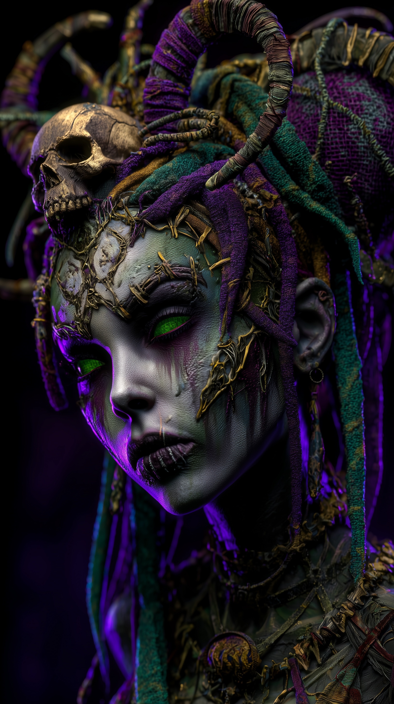 Haunting Voodoo Sculpture Art in Dark Fantasy Style