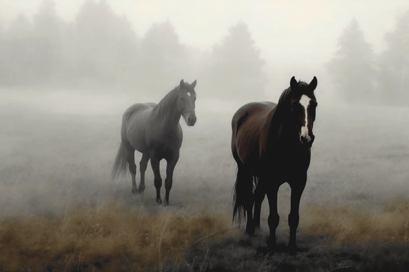 Resting Horses in Oregon's Ochoco Forest