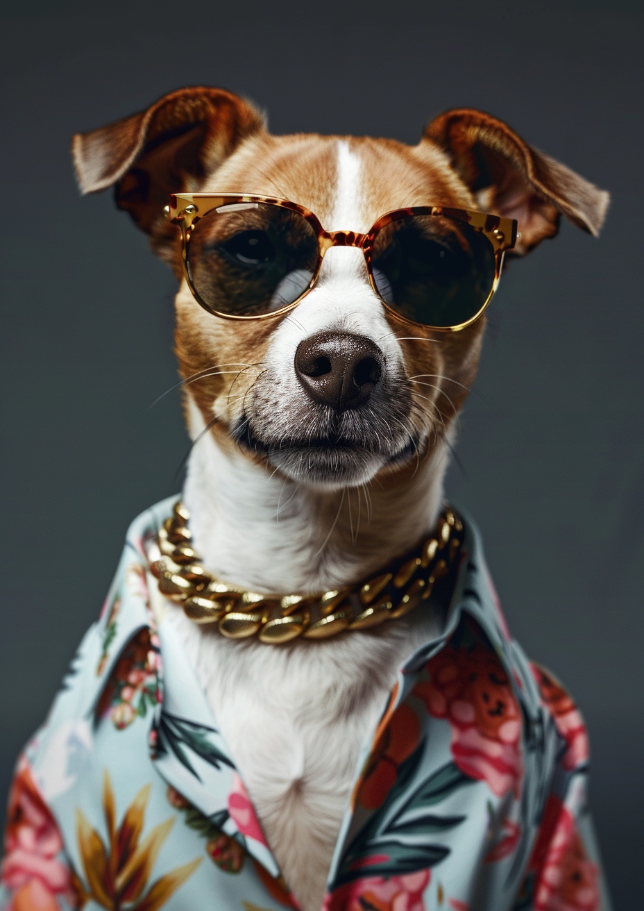 Photorealistic Jack Russell Terrier Art - Miami Vice Style | 8K Nikon