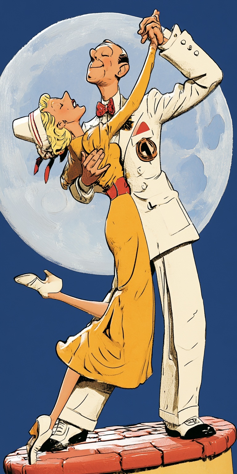 Elegance Under the Moon: A Dance of Timeless Beauty