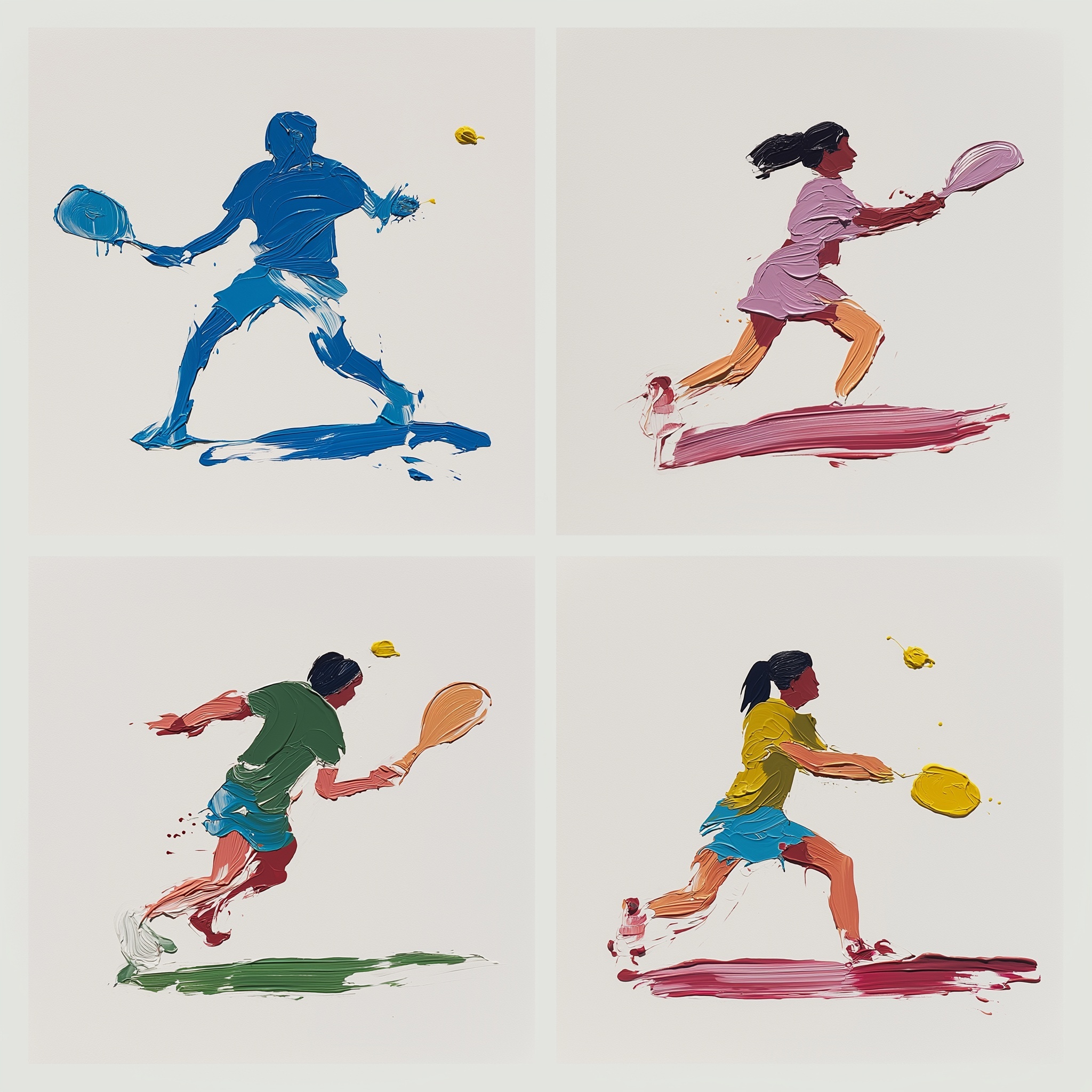 Dynamic Tennis Duo: Four Unique Perspectives