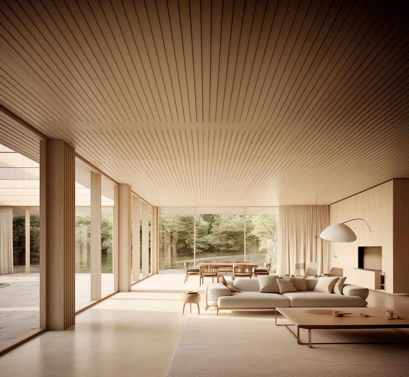 Stunning Danish Design: Contemporary Interior with Wooden Ceiling & Floor