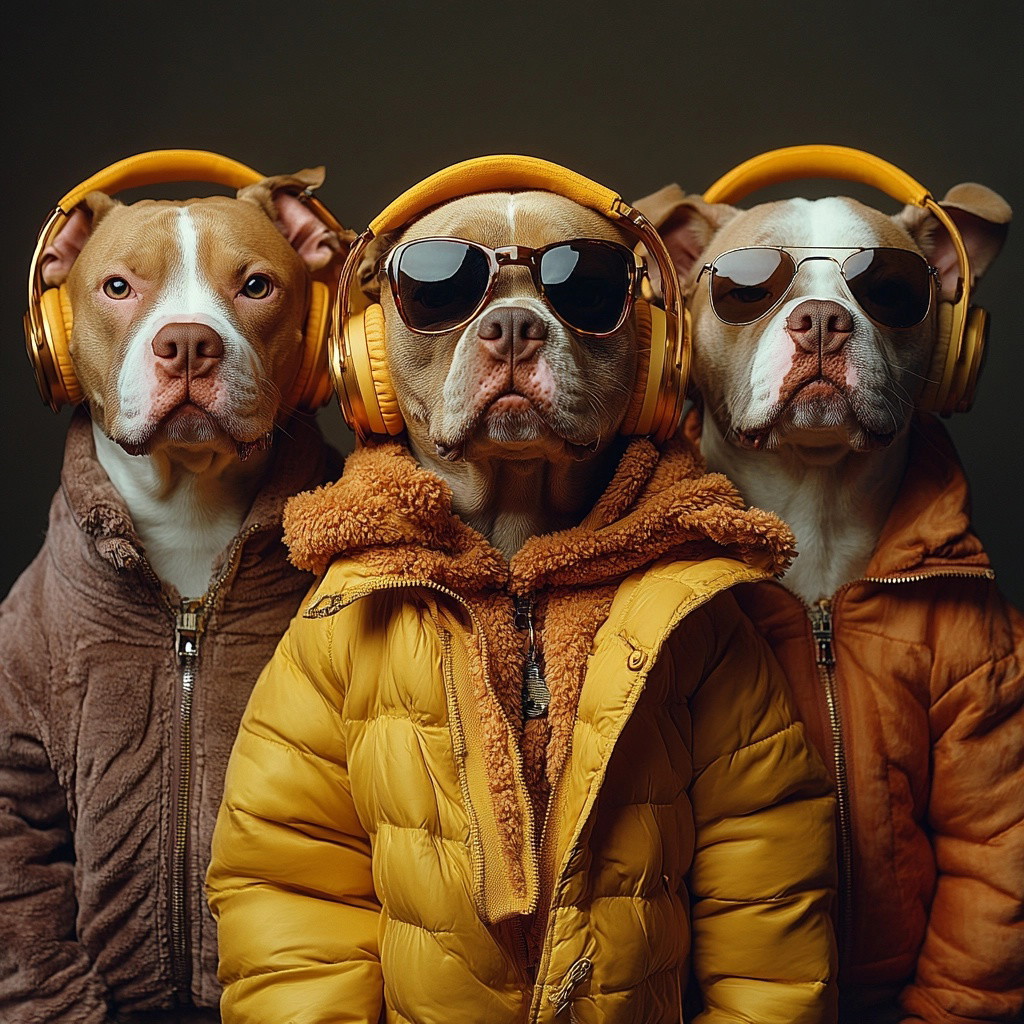 Cool Pitbulls in Hip-Hop Style - Get Yours Now!