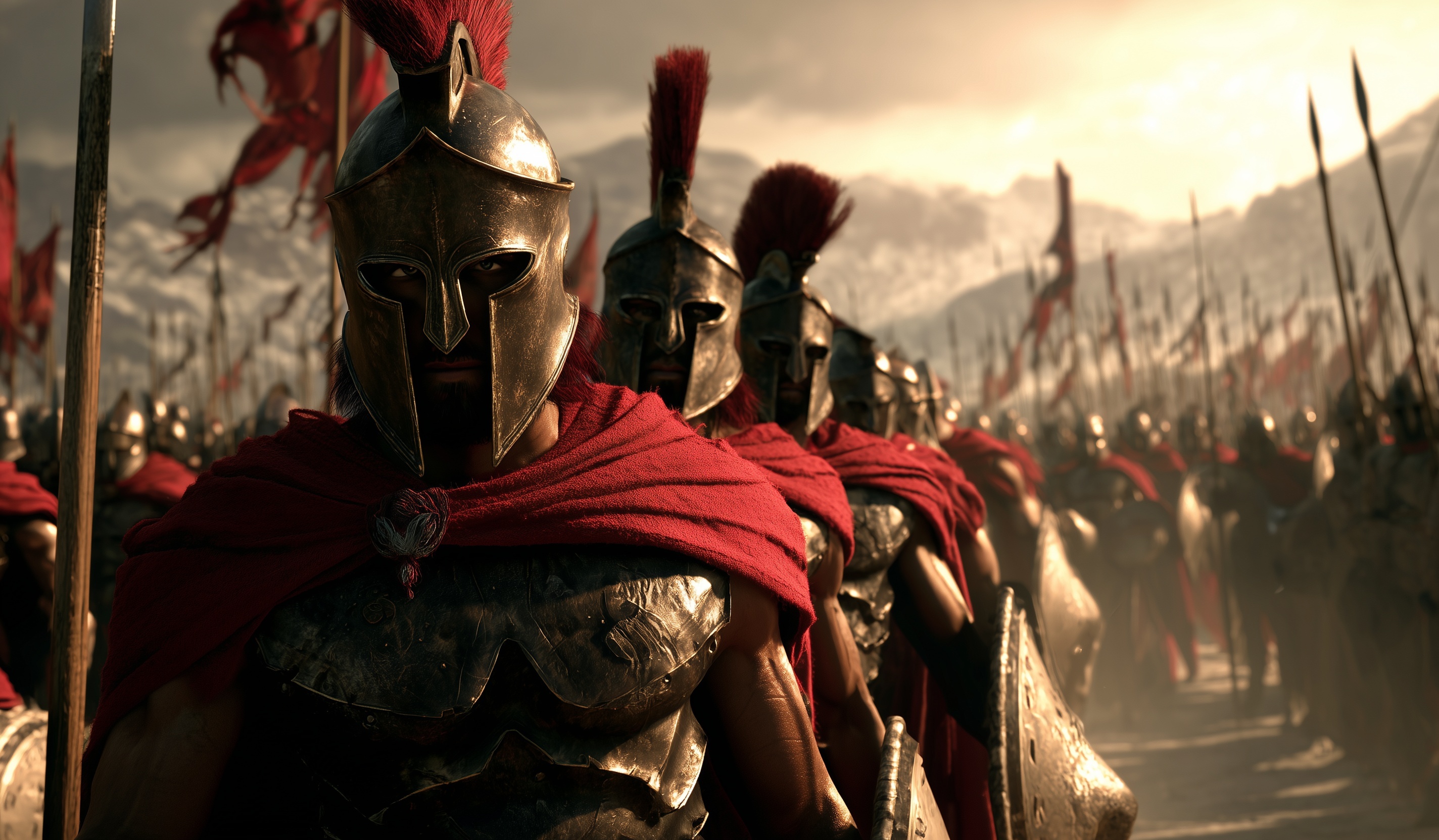 Unyielding Spartan Warriors: Fearless Unity in Battle