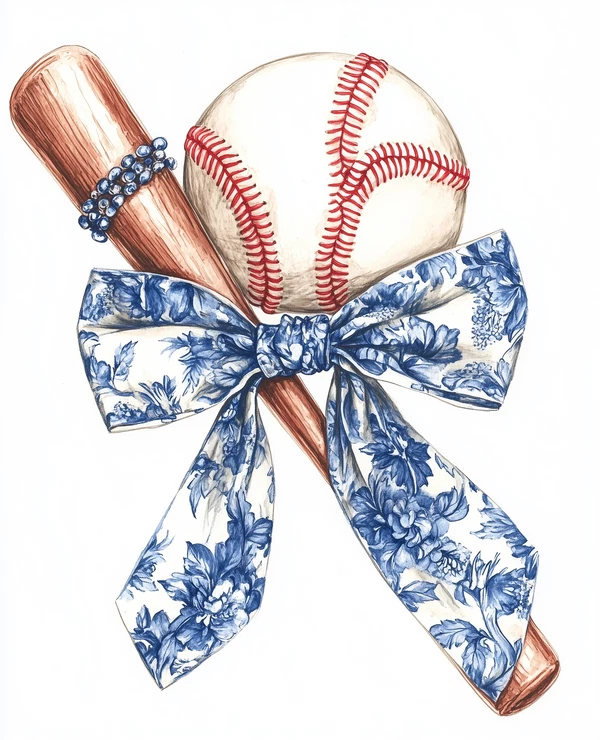 Trendy Baseball Art: Chic Sports Illustration