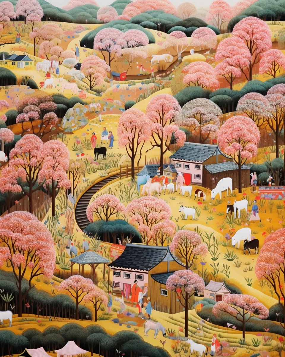 Korean Folk Art in English Countryside Style