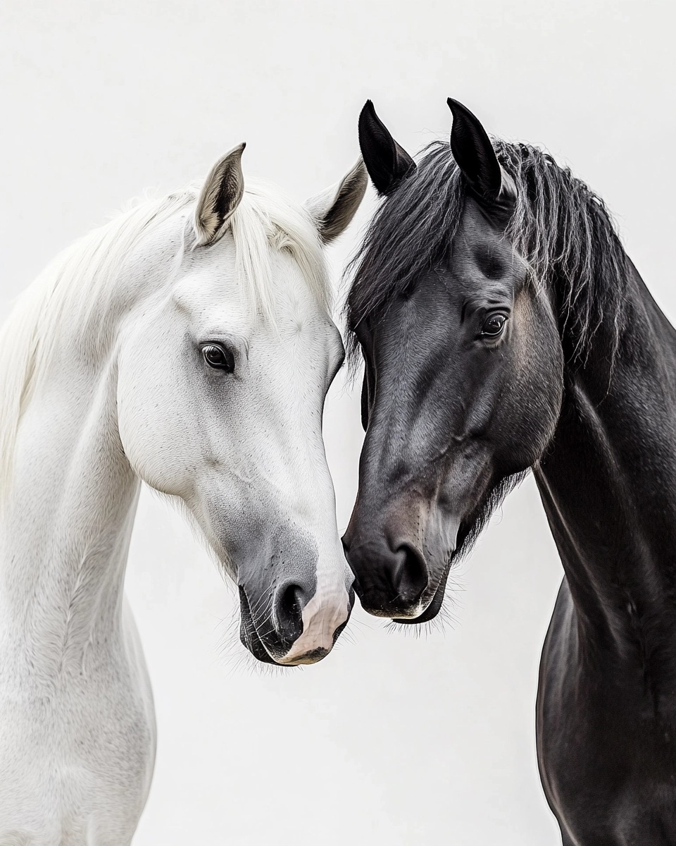 Elegant Horses in Oil Portrait Style