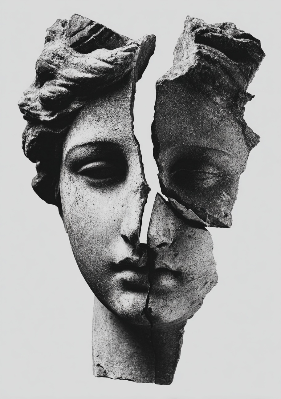 Artful Black & White Logo: Distinctive Dual Faces