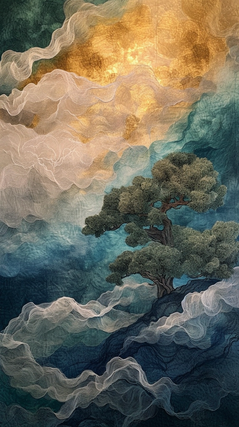 Zen-inspired Fiber Art: Ethereal Abstraction & Gauzy Fabrics