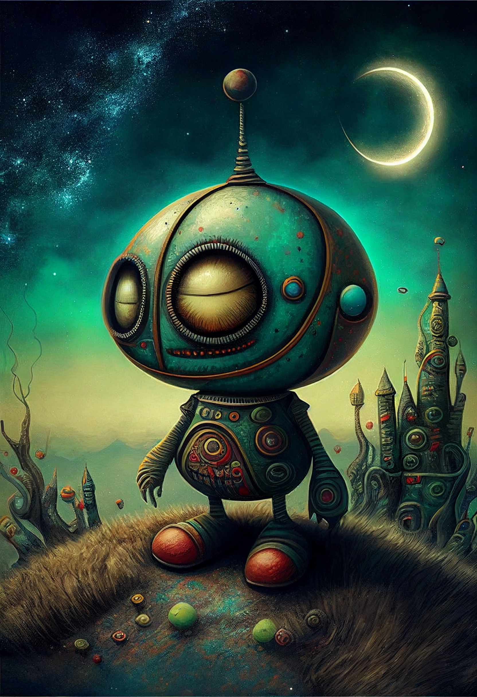 Trippy Art Deco Space Adventure by Naoto Hattori