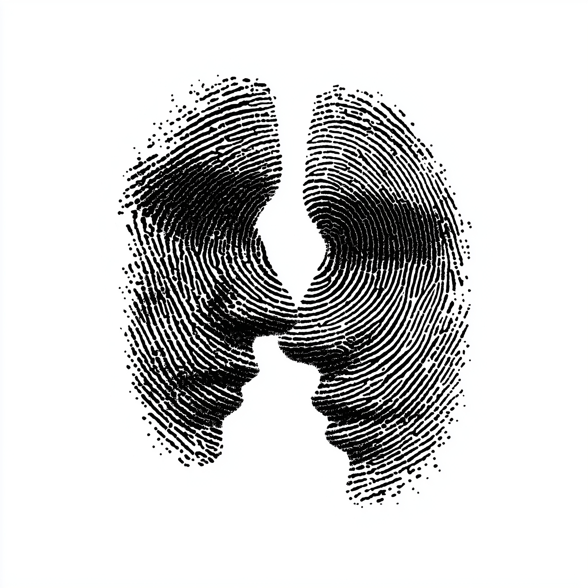 Unique Fingerprint Logo with Hidden Faces