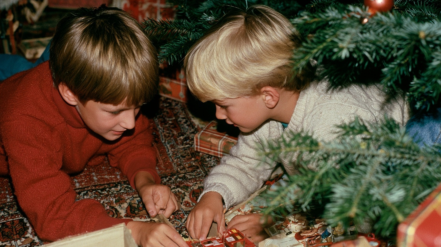 1984 Christmas Memories: Boys by the Tree