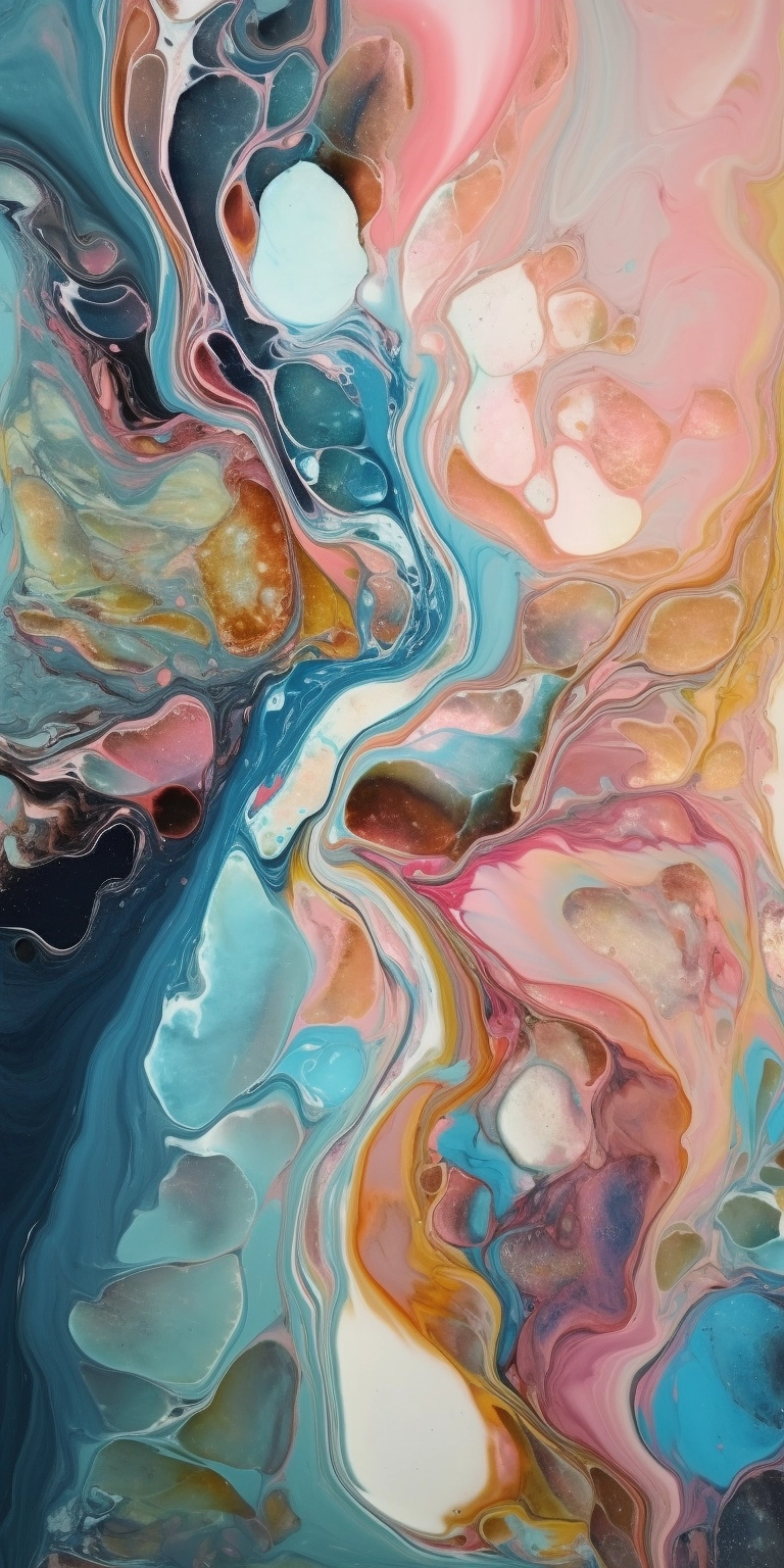 Marbleized Pastel Masterpiece: Fluid Strip Painting