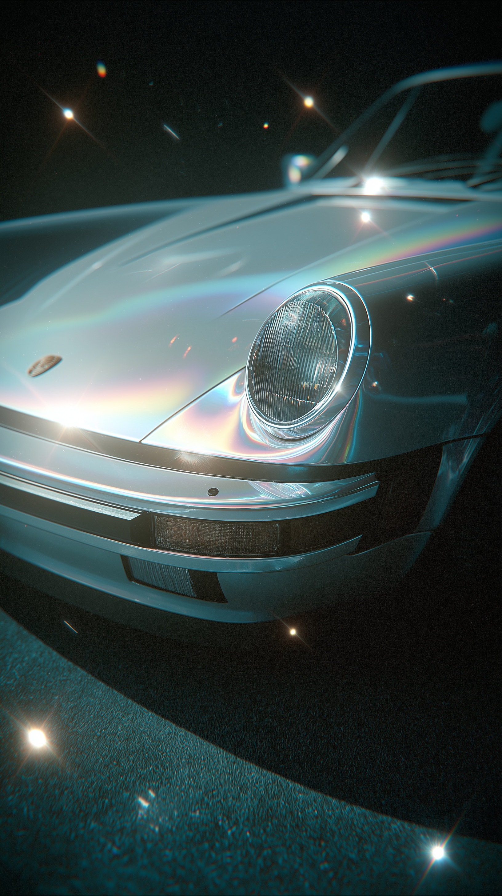 Classic Porsche 911: Chrome Hologram Elegance