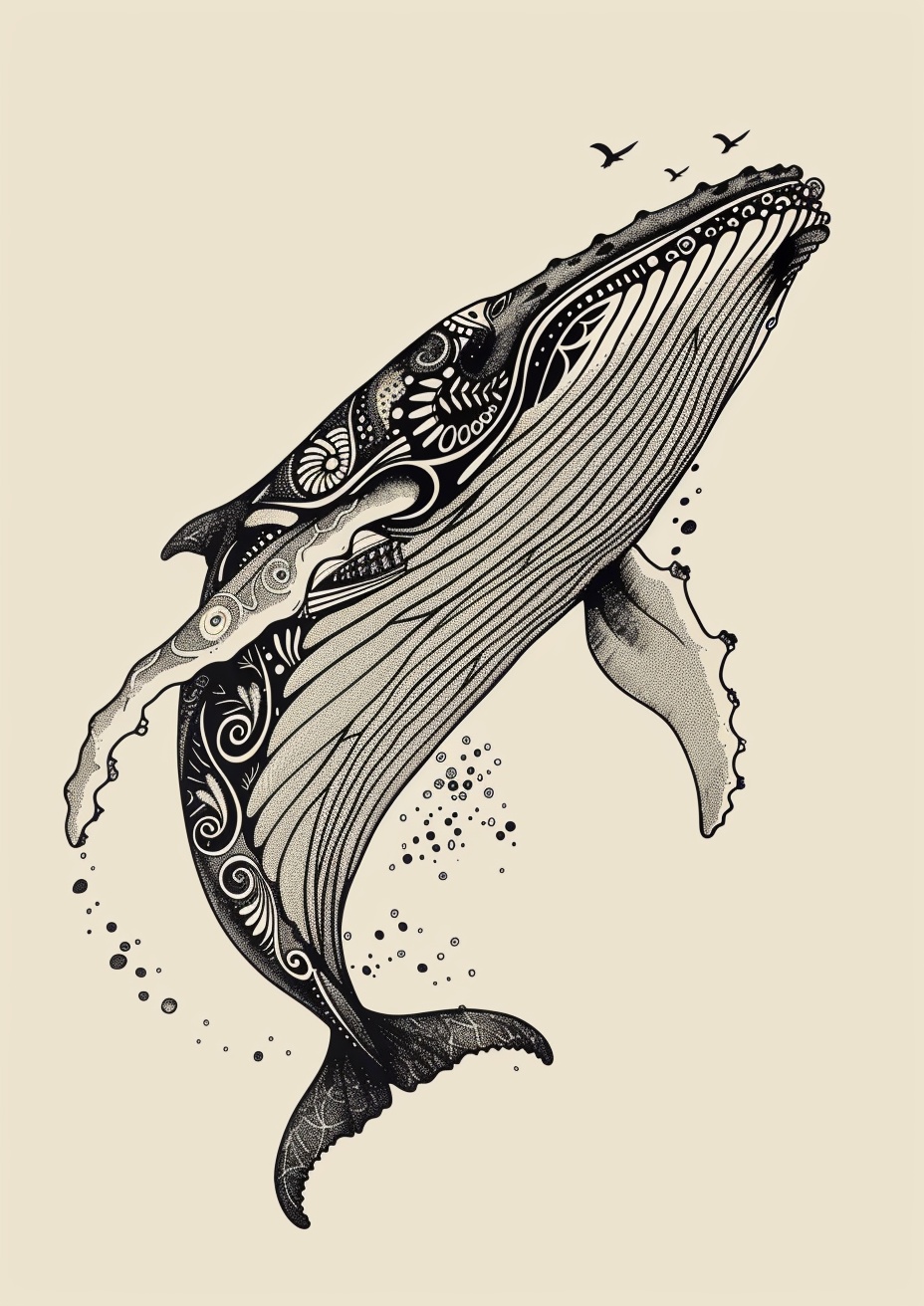 Intricate Mandala Art: Humpback Whale Wisdom & Spirit