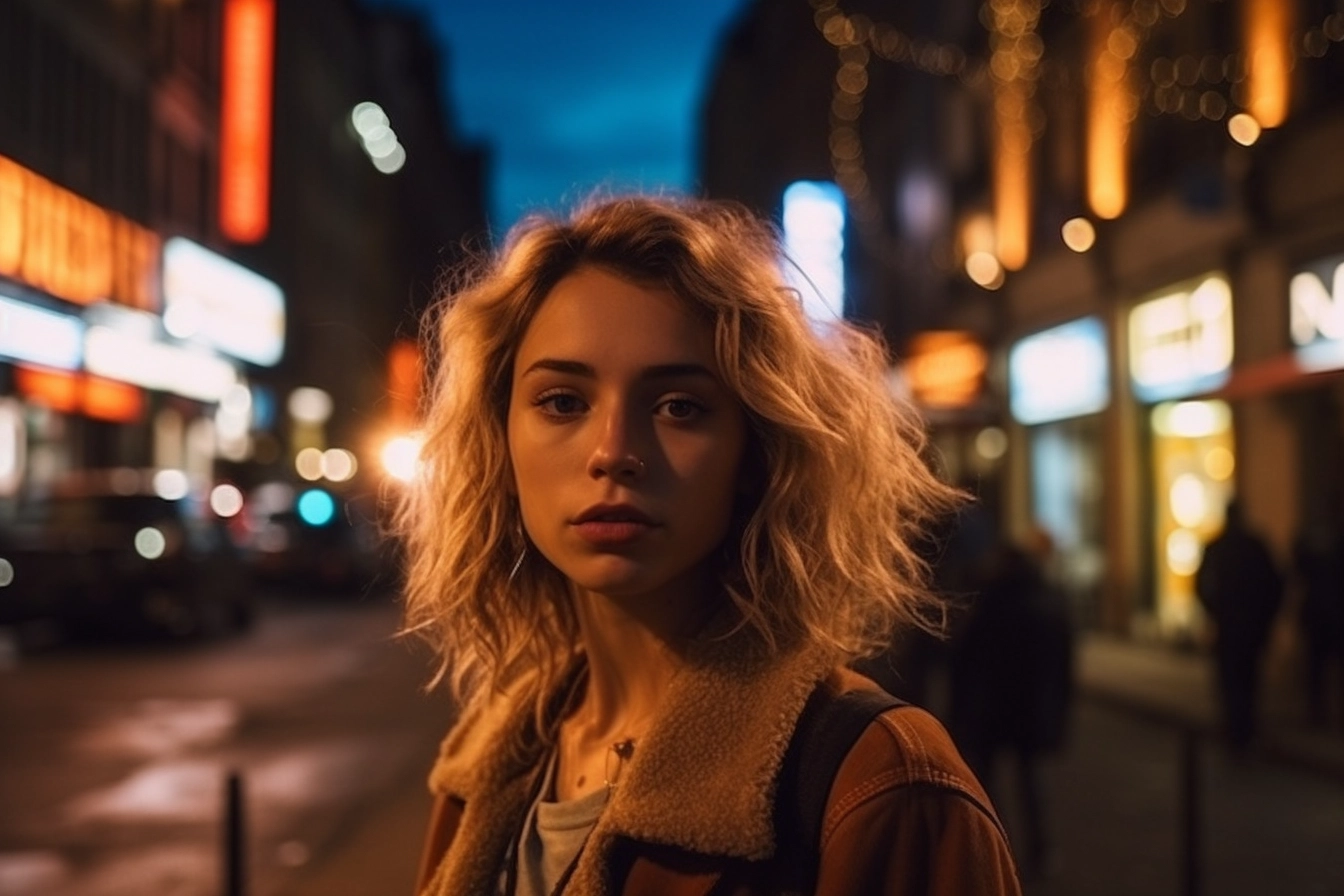 Paris Nights: Woman in Cityscape