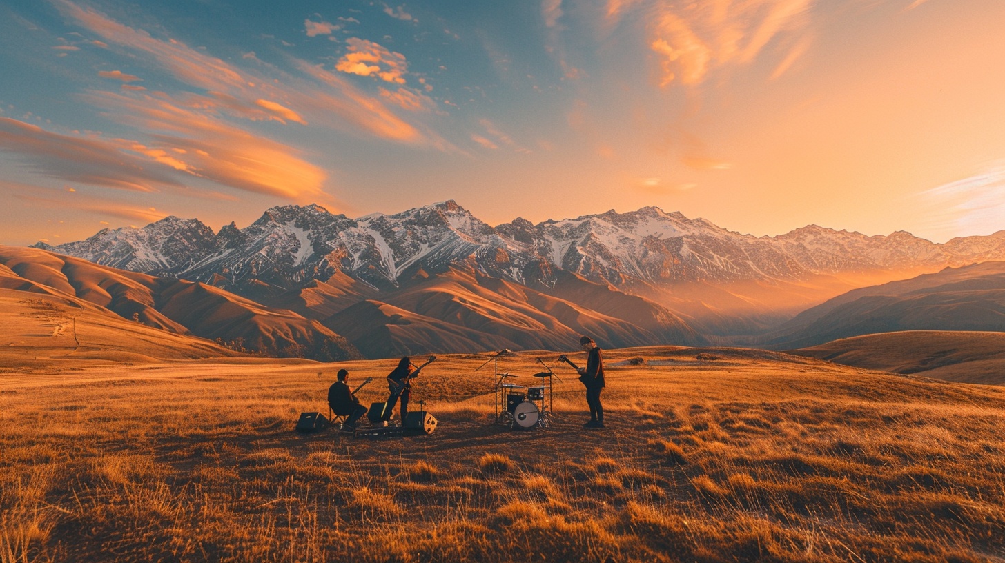 Majestic Sunset Performance: Qilian Mountains Panorama