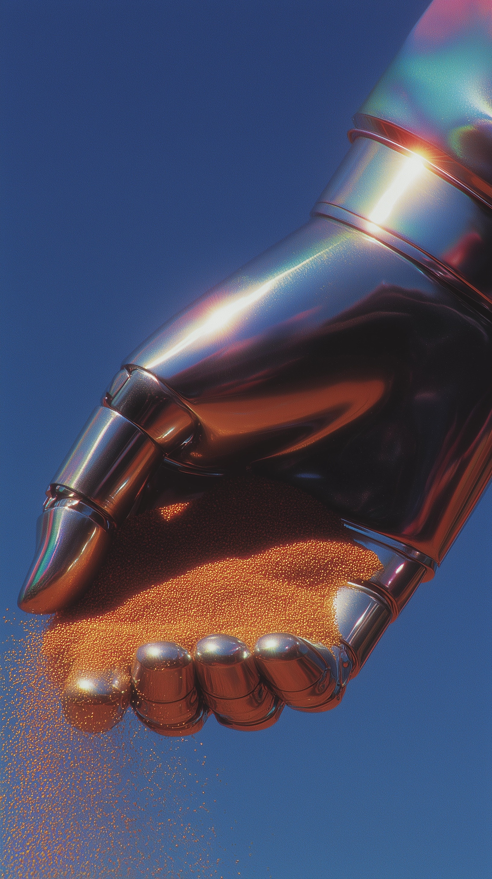 Robotic Precision: Gold Sand Showcase