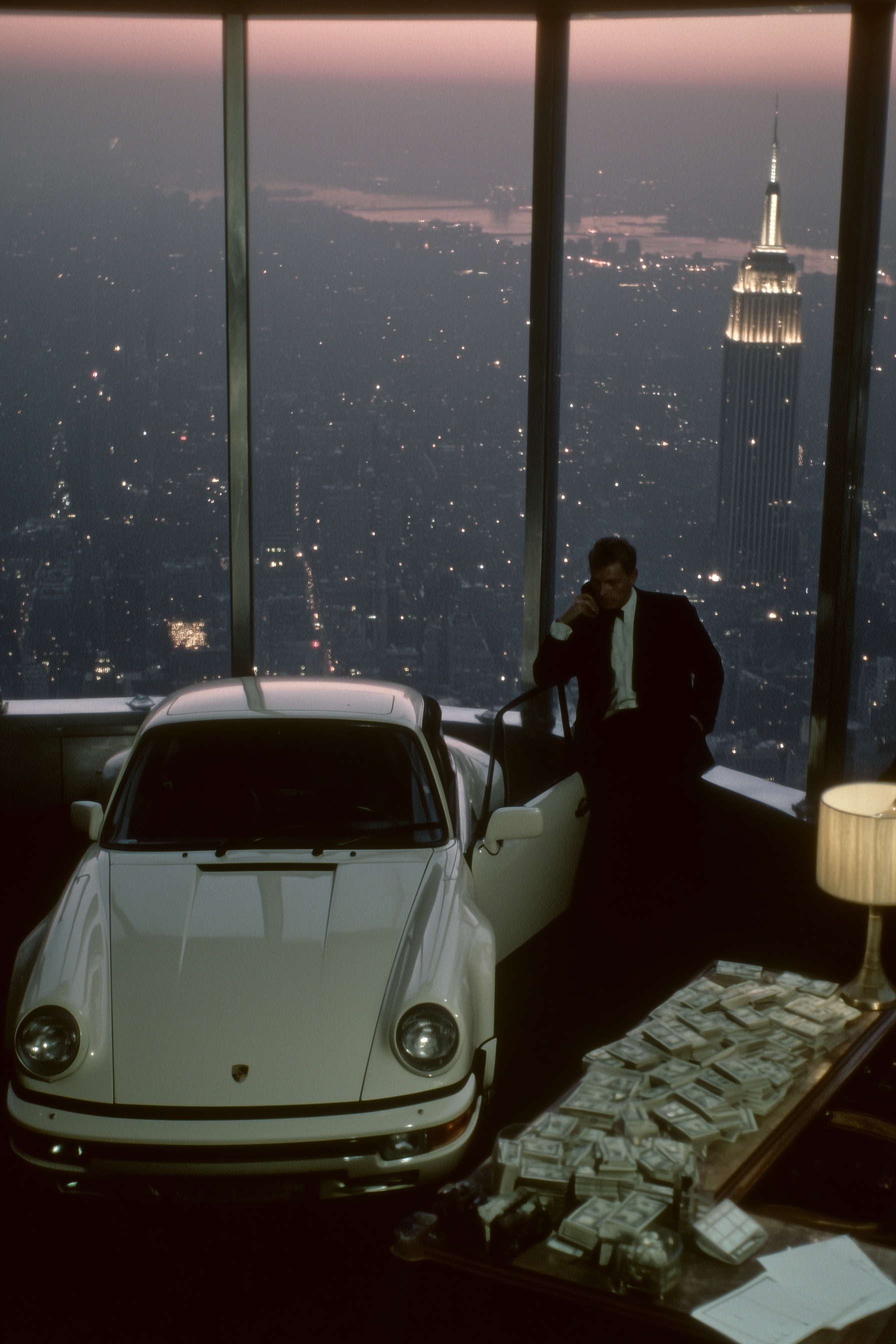Luxury Penthouse Office with Vintage Porsche 911