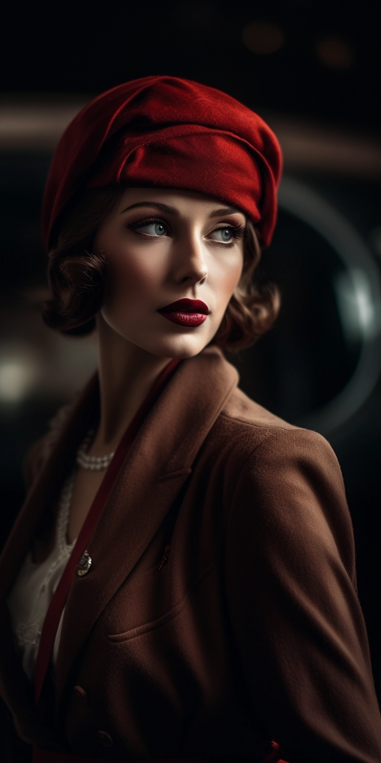 Romantic Noir: Fashionable Woman by Vintage Plane