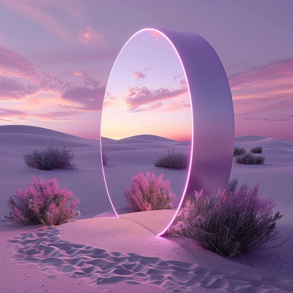 Dreamy Desert Mirror: A Playful Fantasy Escape