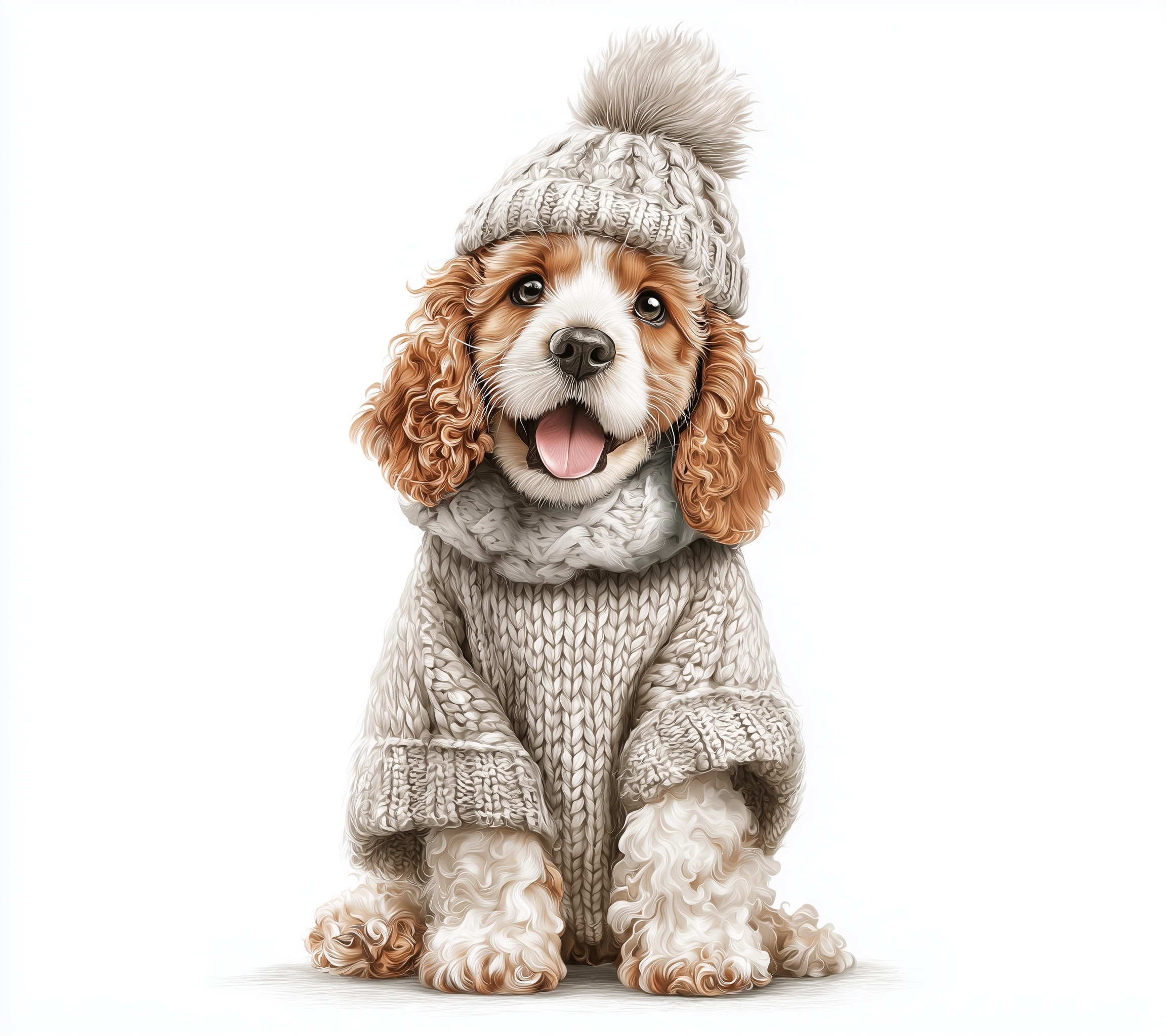 Cozy Cocker Spaniel Puppy in Winter Style