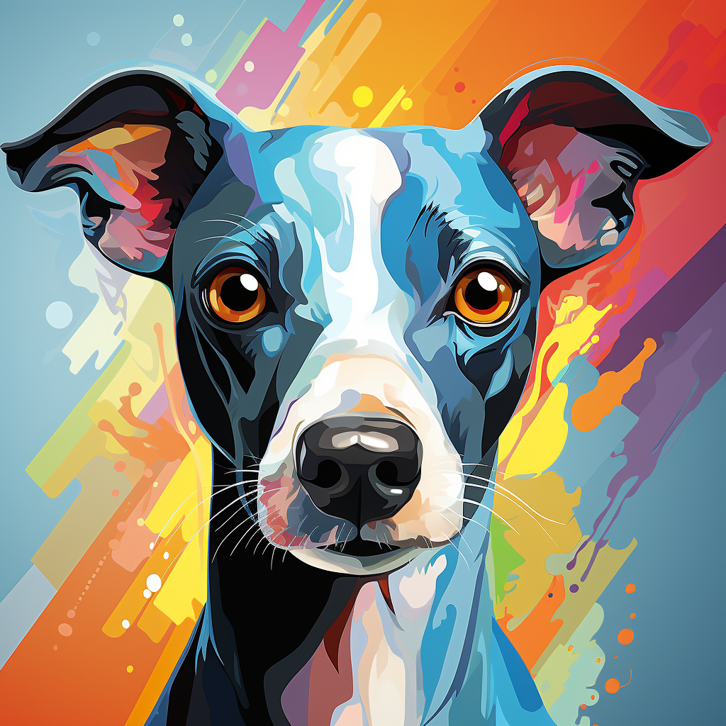 Colorful Silly Italian Greyhound Dog Clipart - Hand Painted, Funny & Vibrant