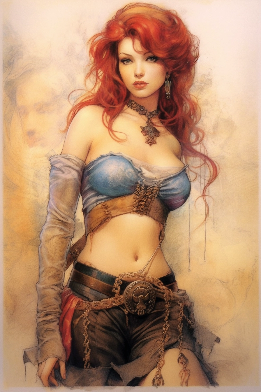 Burlesque Anna: Disney Character Art by Luis Royo