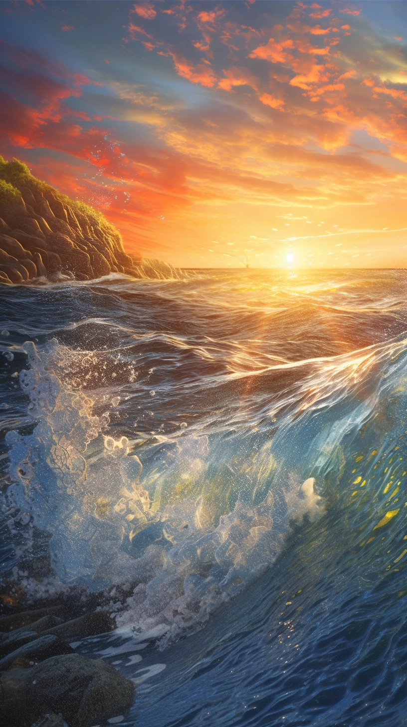 Ultra-Realistic Ocean Art: Magnificent Watercolor Pencil Piece