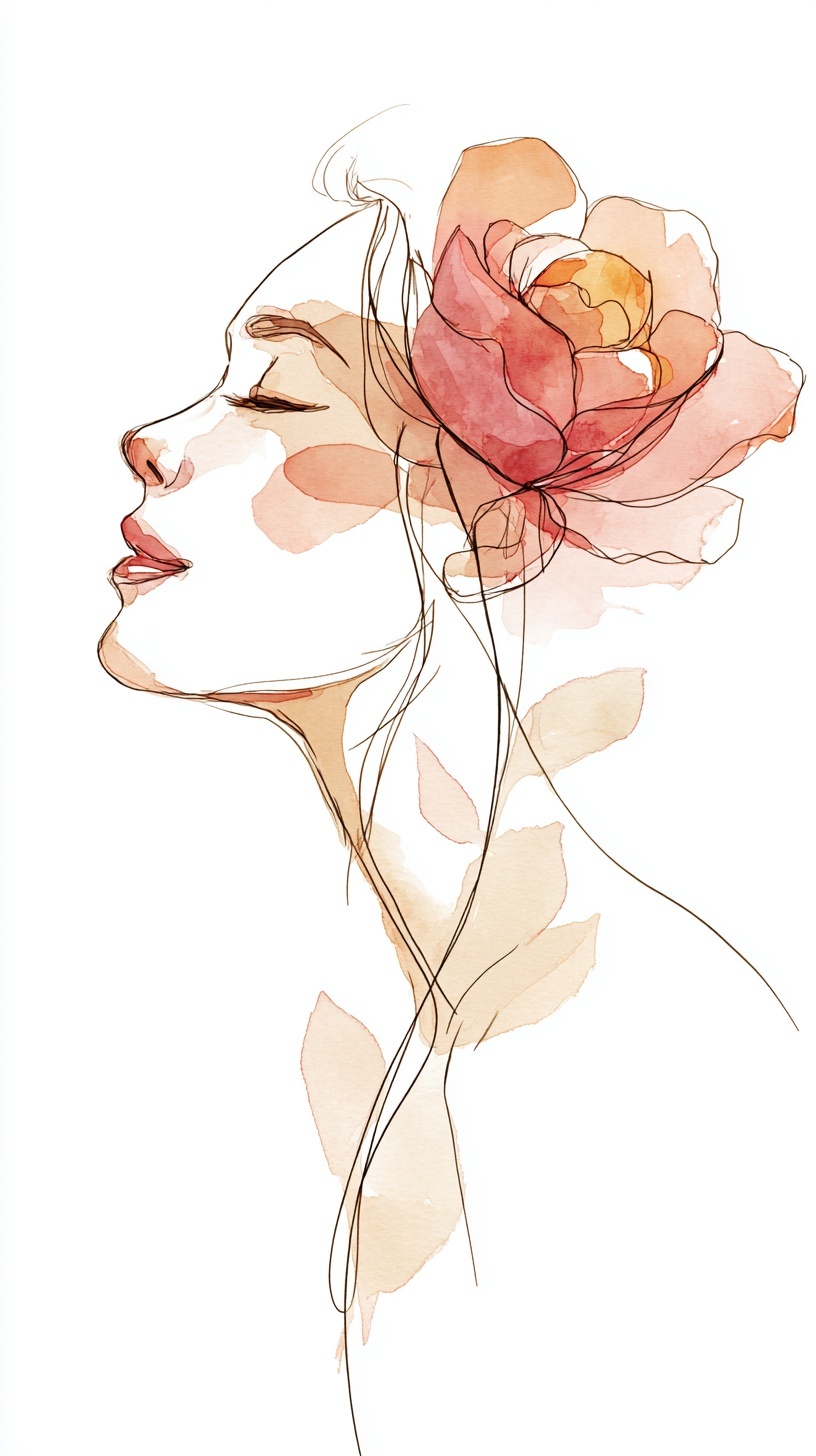 Embrace Tenderness: Elegant Watercolor Art