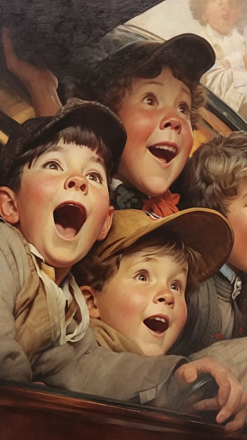 Closeup of Exhilaration: Art by Rockwell & Vallejo