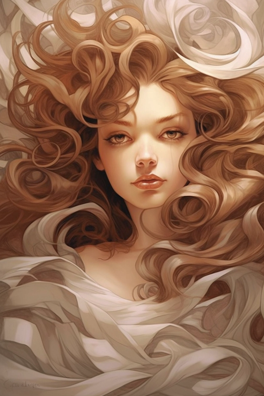 Mesmerizing Lady with Curly Hair by Artgerm