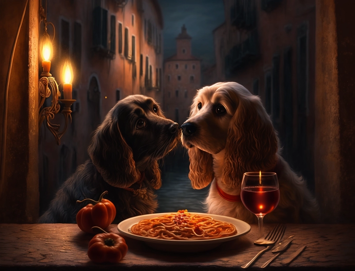 Heartcore Italian Painting: Bella Notte Spaghetti