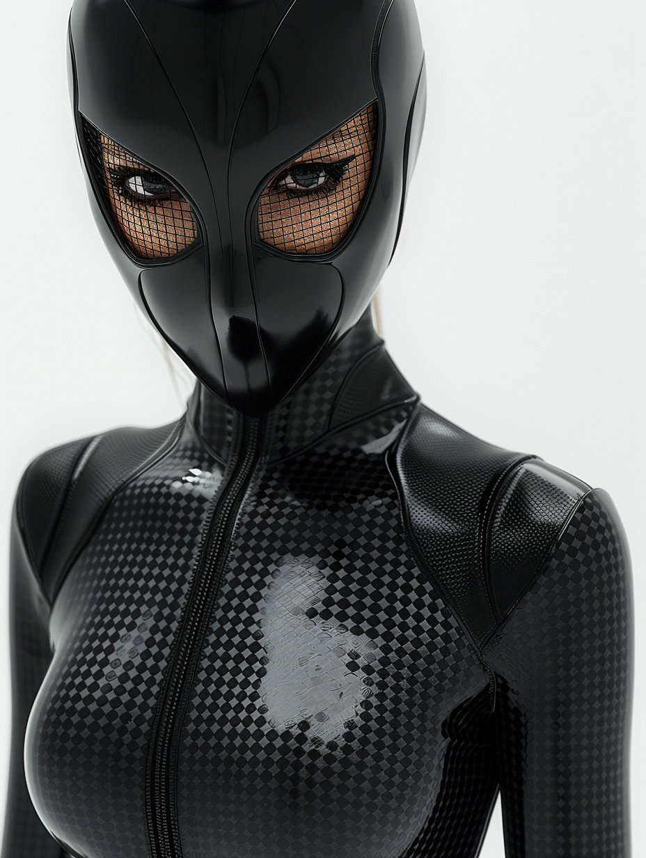 Gothcore Latex Catsuit Models in Ultra Realistic 4K Photo