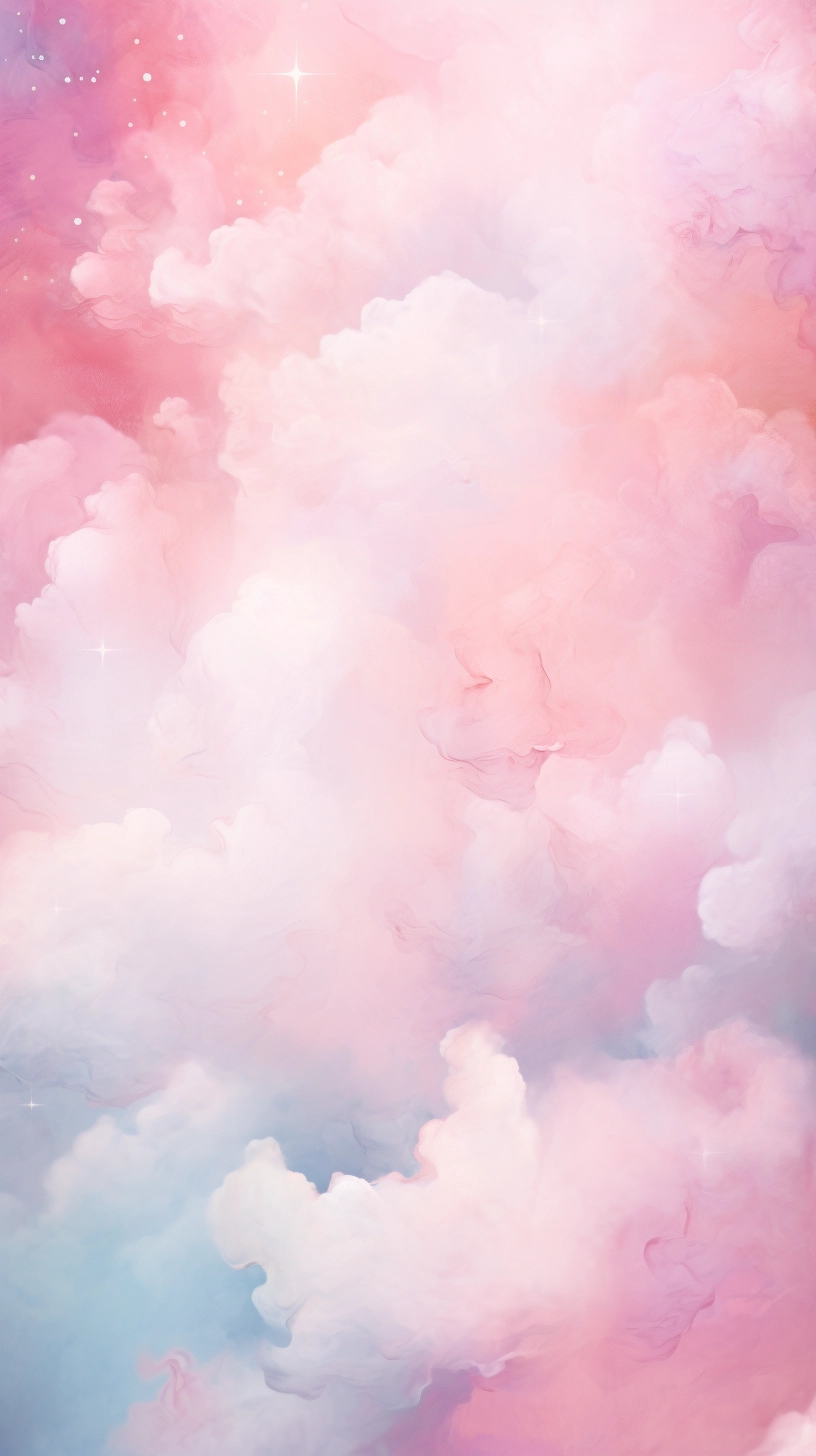 Whimsical Pink Cloudscape: Sparkle with Daydreams