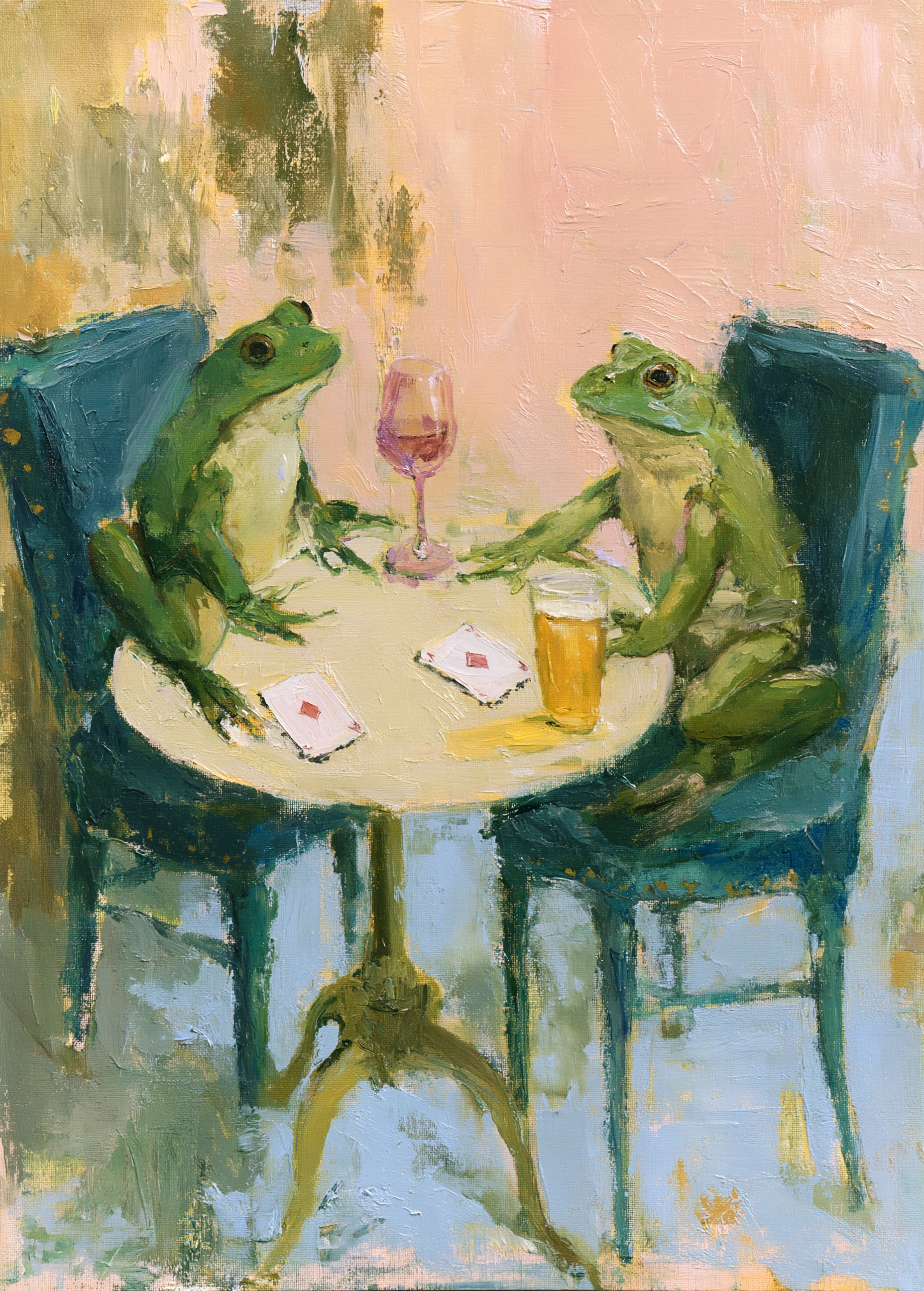 Frogs at Play: Poker Night with Aces & Drinks