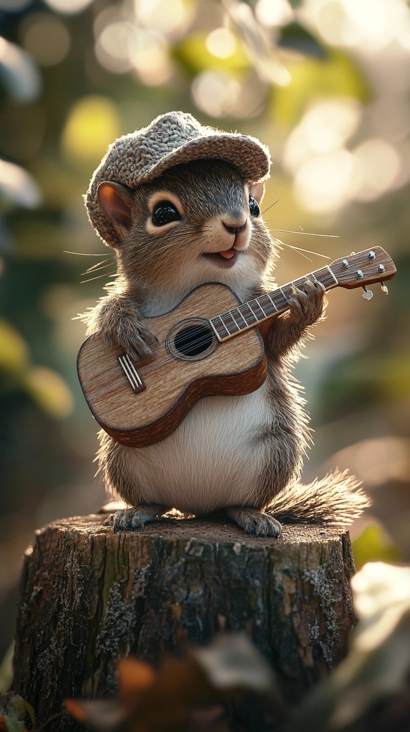 Cheerful Squirrel Serenade: Adorable Moments