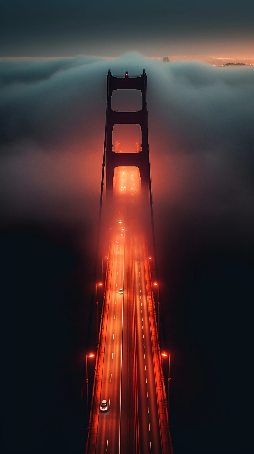 Golden Gate Bridge in Dramatic Fog