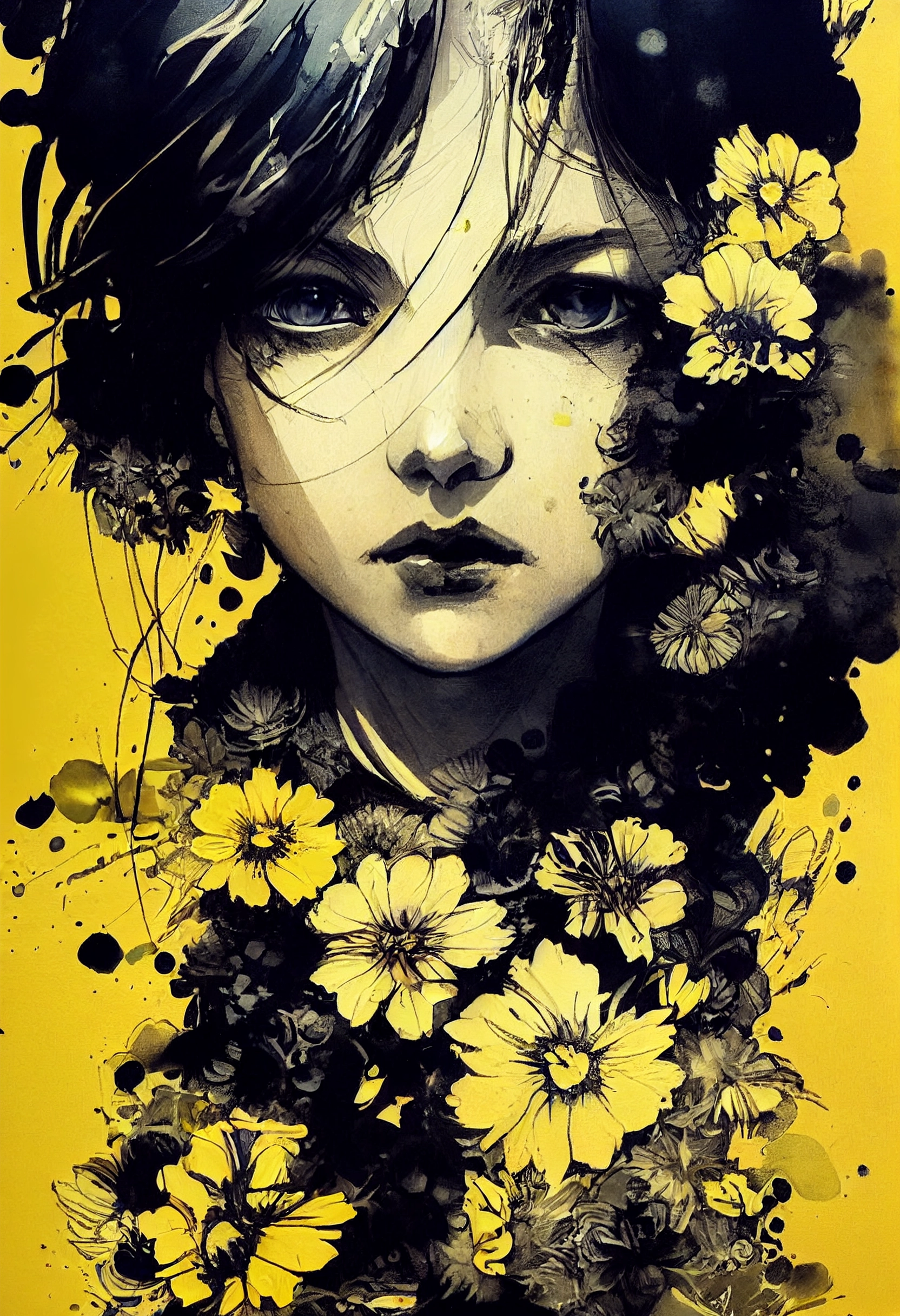 Stylized Flower Girl: Yoji Shinkawa Inspired Concept Art