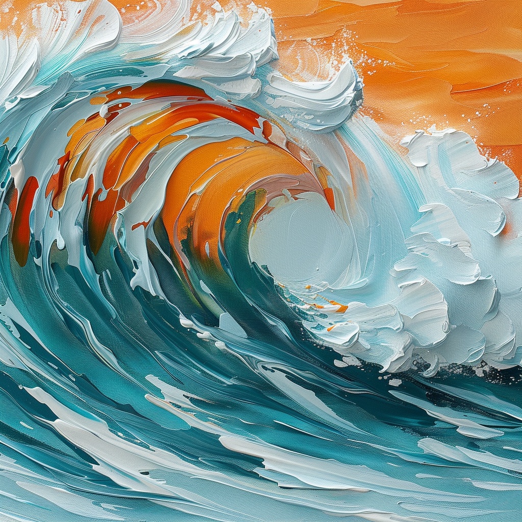 Vibrant Acrylic Painting with 3D Texture: Bold Strokes & Vivid Colors