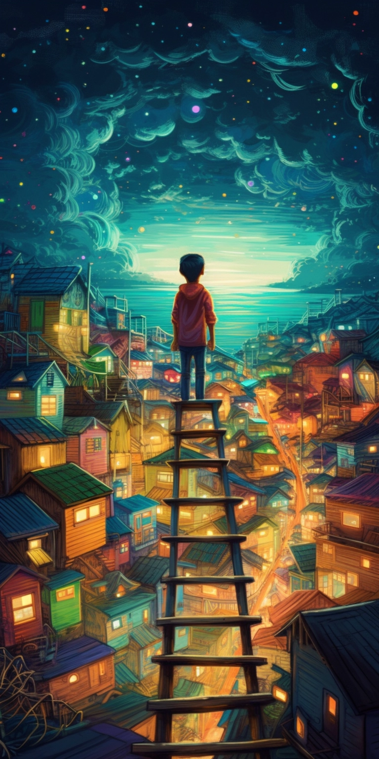 Magical Night: A Kid's View of a Colorful Town