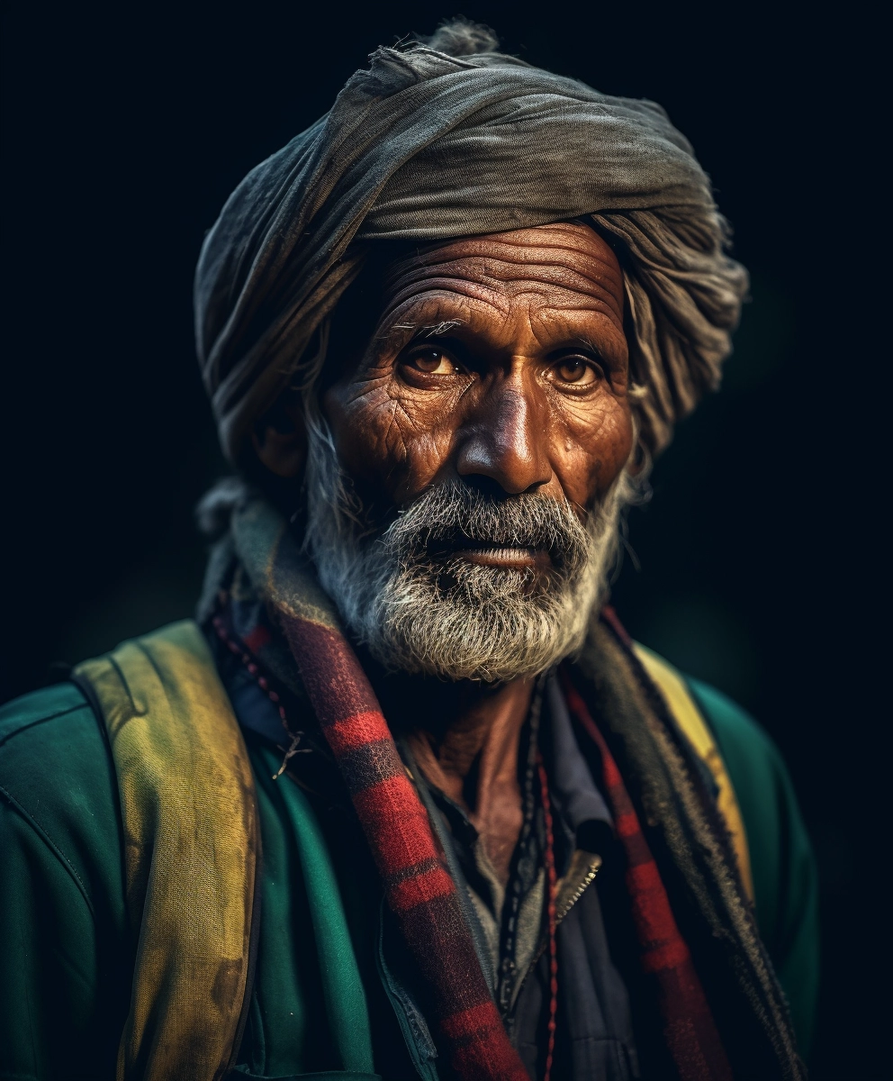 Intricate Portrait of Indian Village Man in Himachal Pradesh - Cinematic Photoshoot