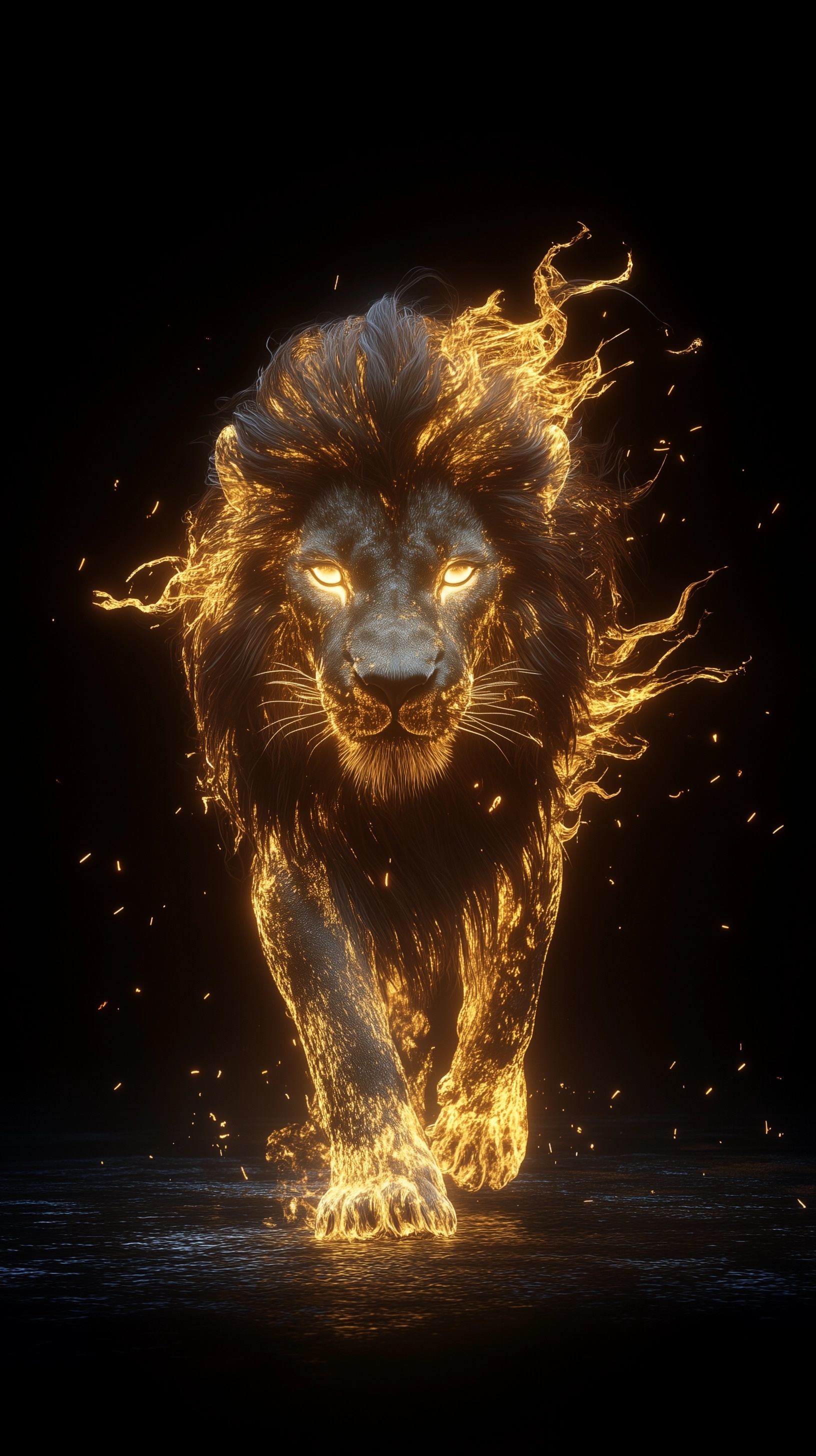 Fiery Lion: Power and Mystery in Darkness