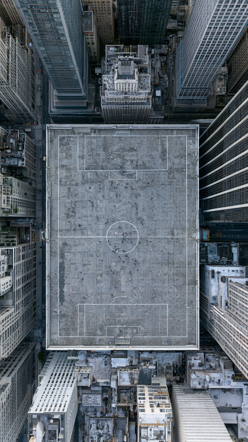 Rooftop Football: Concrete Clash in Manhattan