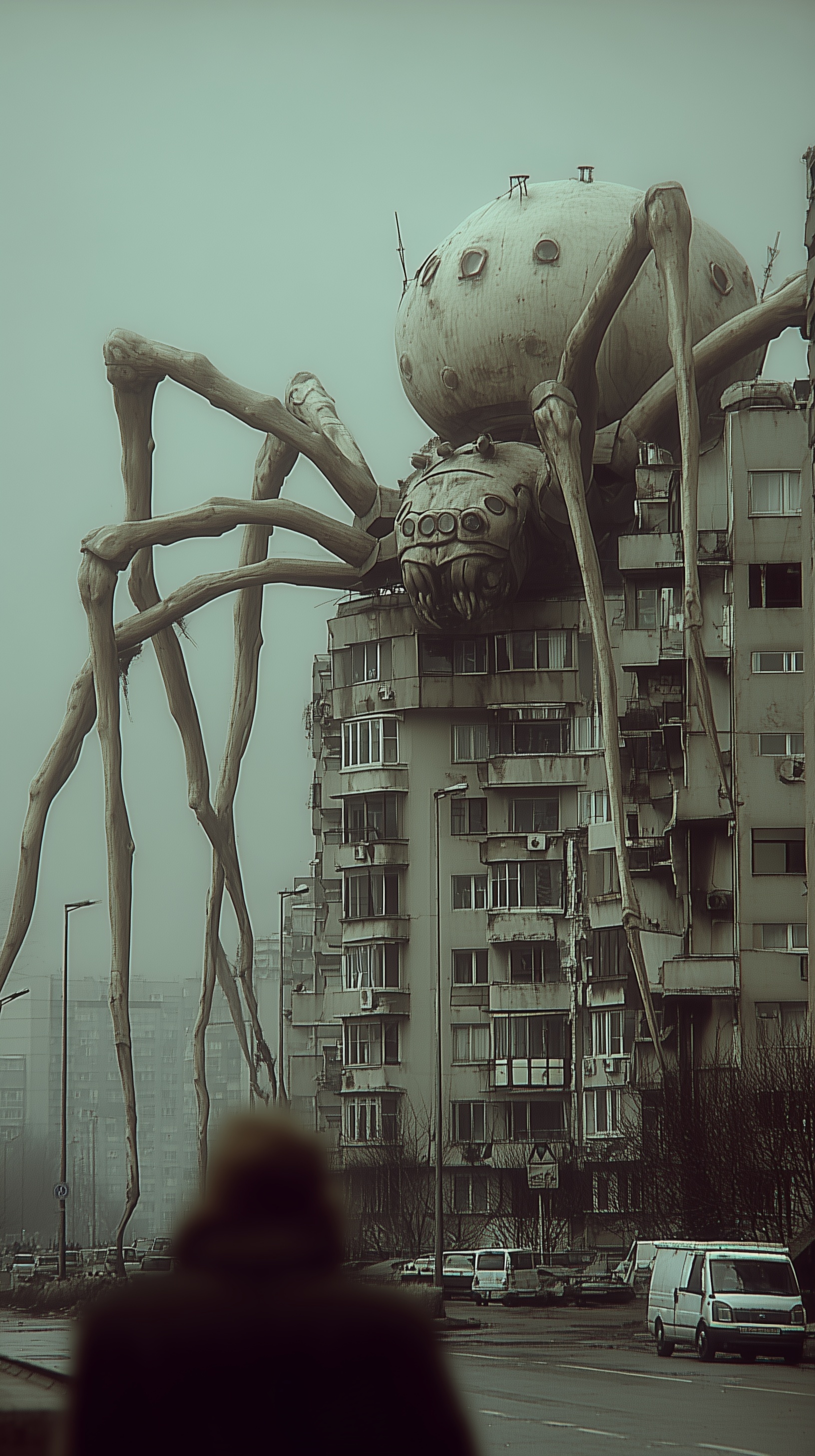 Majestic Spider on a Five-Story Building in Russia