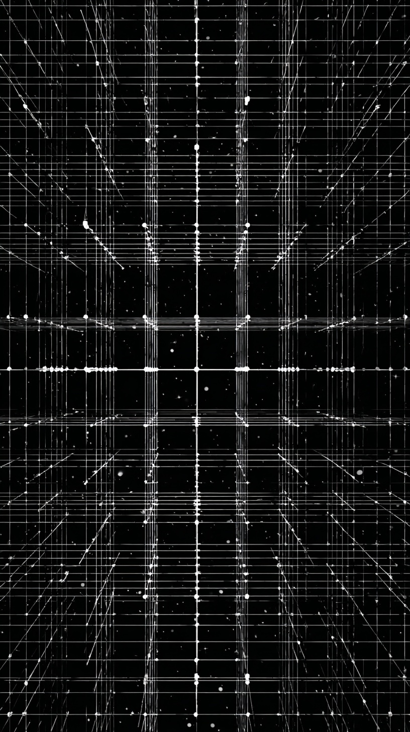 Monochrome Sci-Fi Digital Grids: Minimalist Art