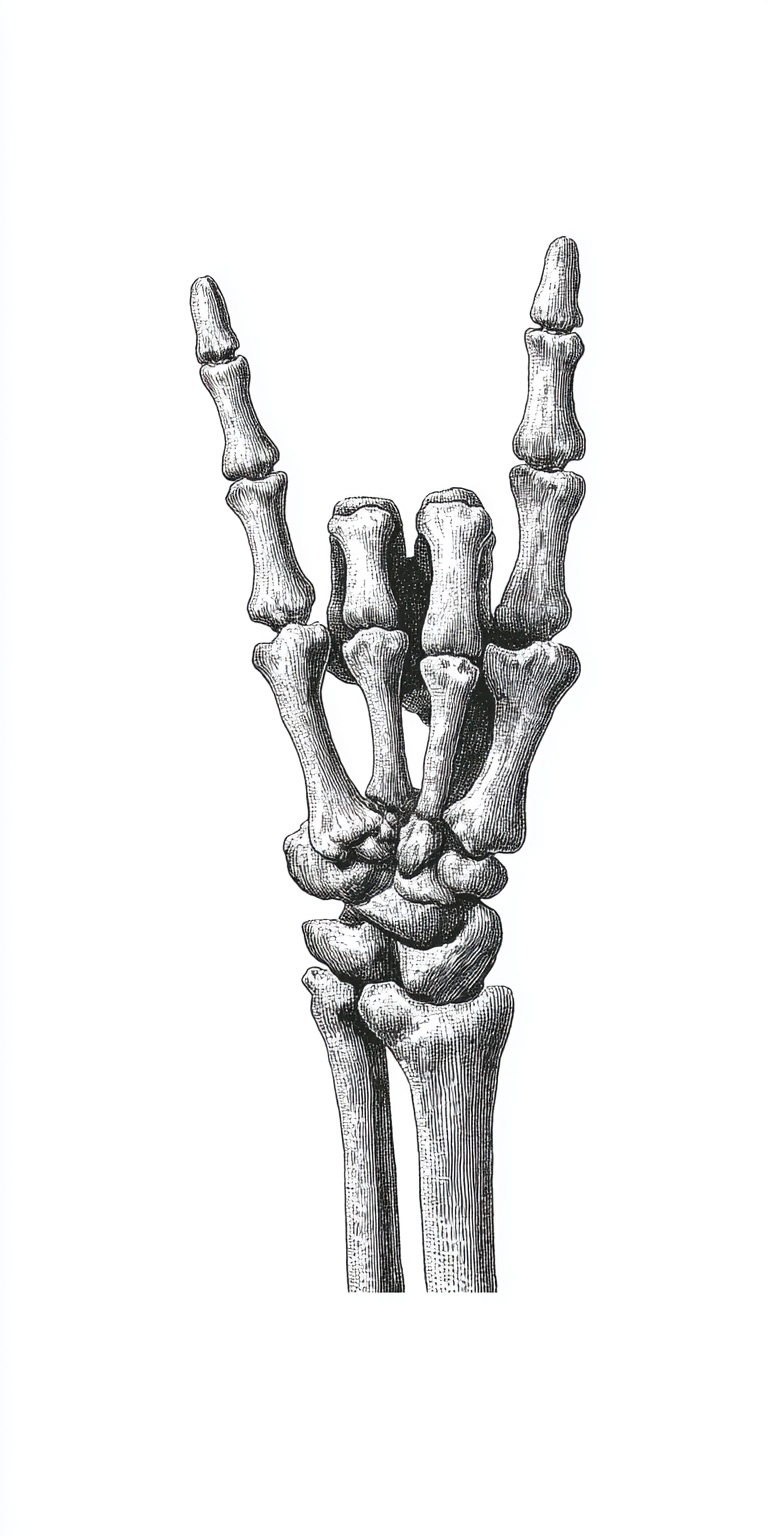 Rock On: Skeleton Hand Sign in Bold Design